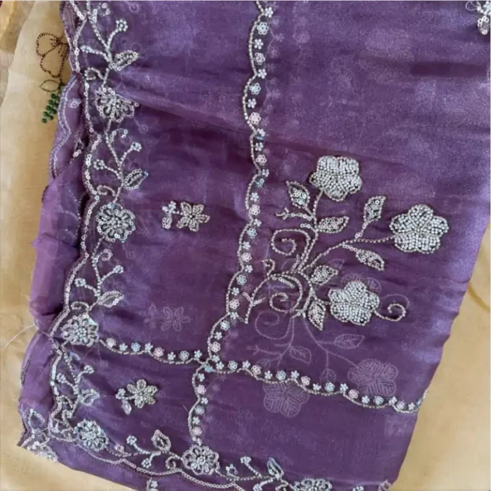 LAVENDAR HAND EMBROIDERED SEQ
